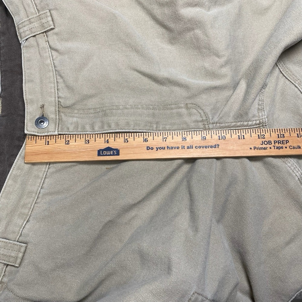 Duluth Trading Co Khaki Canvas Cargo Work Pants (46x29) Mens Utility Double Knee - Picture 5 of 8